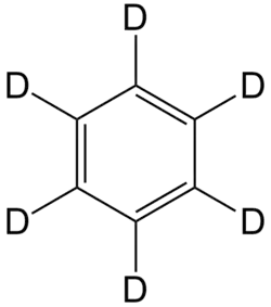 Structuurformule van gedeutereerd benzeen