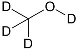 Structuurformule van gedeutereerd methanol