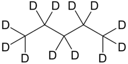 Structuurformule van gedeutereerd pentaan