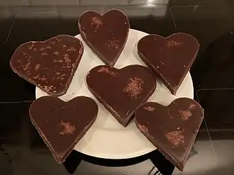 Harten van chocolade borstplaat