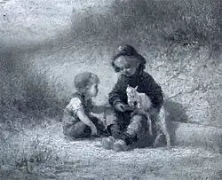 Kinderen voederen de geiten