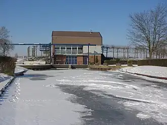 Gezien vanaf de maalvliet in de winter.