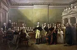 Generaal George Washington treedt terug als opperbevelhebber (1824)