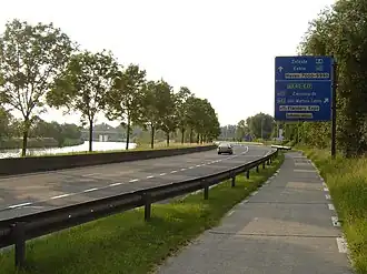 Afrit van de R4 in Gent.