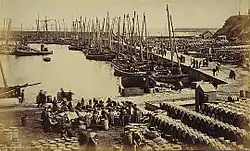 Wick - Harbour Scene - "The Herring Season"
