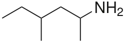 Structuurformule van methylhexanamine