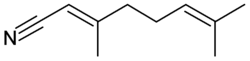 Structuurformule van geranylnitril
