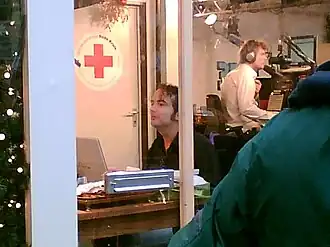 Gerard Ekdom en Sander Lantinga aan het werk