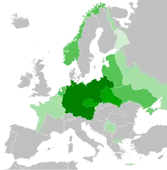 Nazi-Duitsland in 1942

■&nbsp;Duitsland
■&nbsp;Protectoraat Bohemen, Moravië, Polen
■&nbsp;Bezette gebieden onder civiel bestuur
■&nbsp;Bezette gebieden onder militair bestuur
■&nbsp;Finse bezettingszone