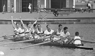 De Duitse acht op het Europees Kampioenschap 1964: Horst Meyer, Jürgen Plagemann, Jürgen Schröder, Klaus Behrens, Hans-Jürgen Wallbrecht, Karl-Heinrich von Groddeck, Klaus Bittner, Klaus Aeffke en Thomas Ahrens