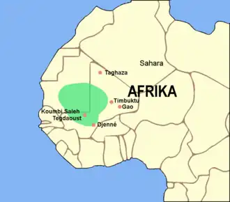 Koninkrijk Ghana op zijn grootst.