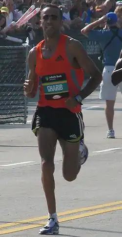 Tijdens de Chicago Marathon 2007