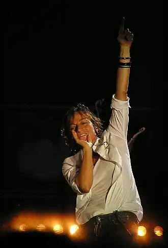 Gianna Nannini tijdens concert in Codroipo op 3 september 2008