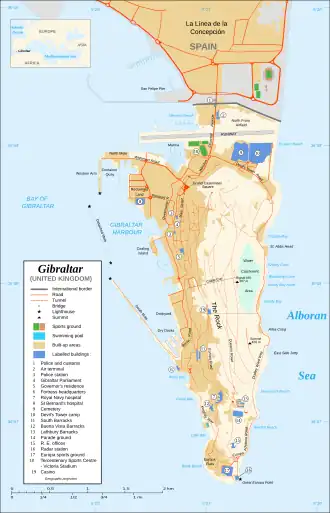Kaart van Gibraltar