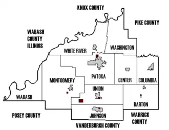 Kaart van Gibson County