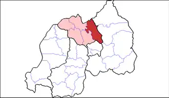 Locatie van Gicumbi binnen de provincie Noord