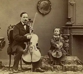 Joseph Giese met zijn zoon Fritz (ca. 1865)