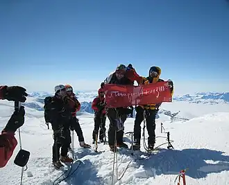 Op de top van Gunnbjørn Fjeld