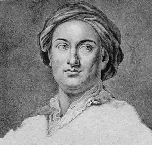 Portret Giovanni Battista Casanova, koperdruk van Christian Friedrich Boetius naar een portret van Anton Raphael Mengs