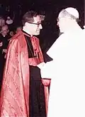 Met paus Pius XII, ca. 1955