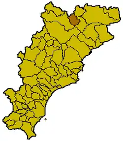 Locatie van Giusvalla in Savona (SV)