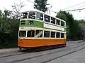 Gerestaureerde 'Coronation' tram 1297 in het National Tramway Museum Crich, juli 2009.