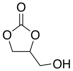 Structuurformule van glycerolcarbonaat