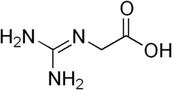 Structuurformule van guanidinoazijnzuur