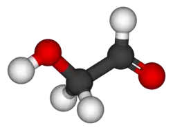 Molecuulmodel van glycolaldehyde