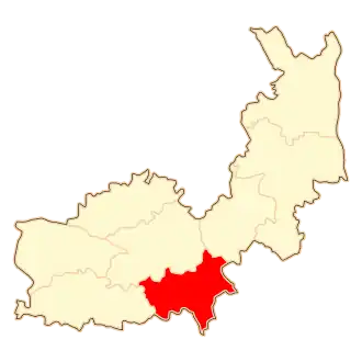 Ligging van de gemeente binnen de powiat