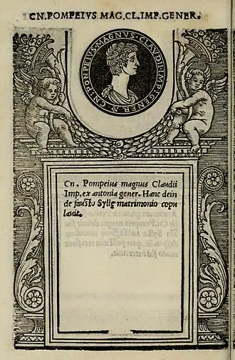 Gnaius Pompeius Magnus afgebeeld in de Illvstrivm imagines (1517)