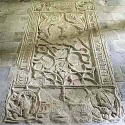 Zandstenen grafzerk van pastoor Wernerus Alberti uit 1541