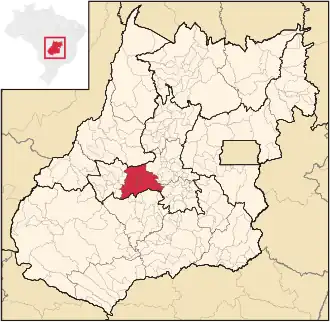 Ligging van de Braziliaanse microregio Anicuns in Goiás
