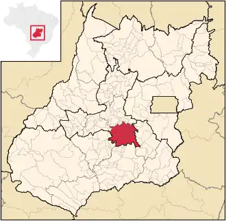Ligging van de Braziliaanse microregio Goiânia in Goiás