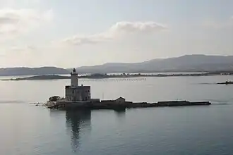 De vuurtoren van het Isola della Bocca