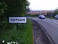 Het plaatsnaambord van Gotham is al verschillende keren gestolen, vermoedelijk door Batmanfans
