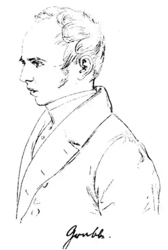 Christian Dietrich Grabbe, in 1831 door Theodor Hildebrandt getekend