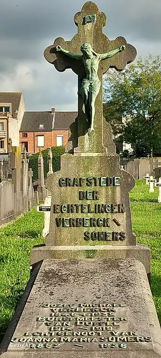 Grafstede Jozef Verbeck op de begraafplaats van Duffel