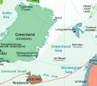 Locatie van Kangertittivaq (Scoresbysund) in Groenland