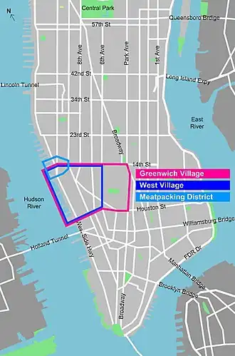 Kaart van Greenwich Village