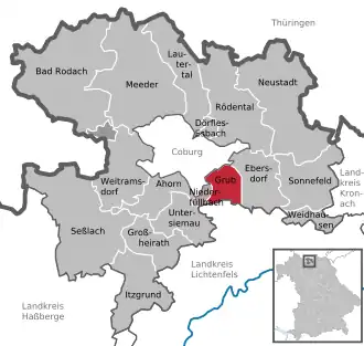 Kaart van Grub am Forst