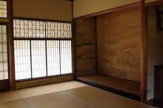 Shōji in de studeerkamer van Rinshunkaku, een villa in de Sankeien-tuin in Yokohama.