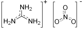 Structuurformule van guanidinenitraat