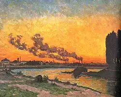 Zonsondergang in Ivry (Soleil couchant à Ivry) (1873). Musee d'Orsay