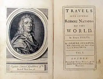 Titelpagina van de eerste editie van Gulliver's Travels