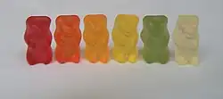 Zes gummibeertjes