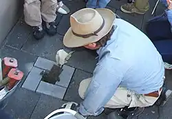 Gunter Demnig in Königswinter, juli 2007