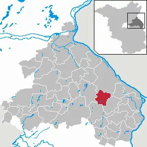 Kaart van Gusow-Platkow