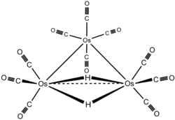 Structuurformule van decacarbonyldihydridotriosmium