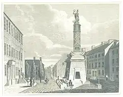 Afbeelding van het Battle Monument, zoals verschenen in The History and Topography of the United States (Vol. 2) (1834)